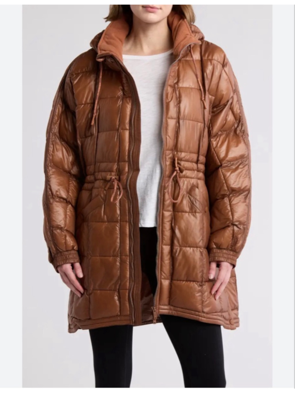 FP Movement by free people Patricia packable Quilted Coat chocolate brown|XS|NWT